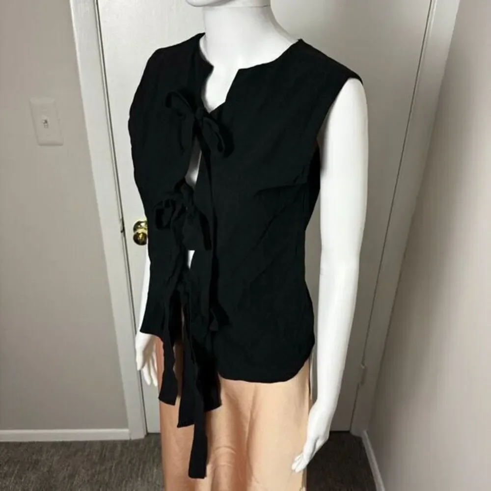 Commense‎ Chic Cotton Knotted Multi-Wear Black Top Bow Detail Small - Picture 8 of 13